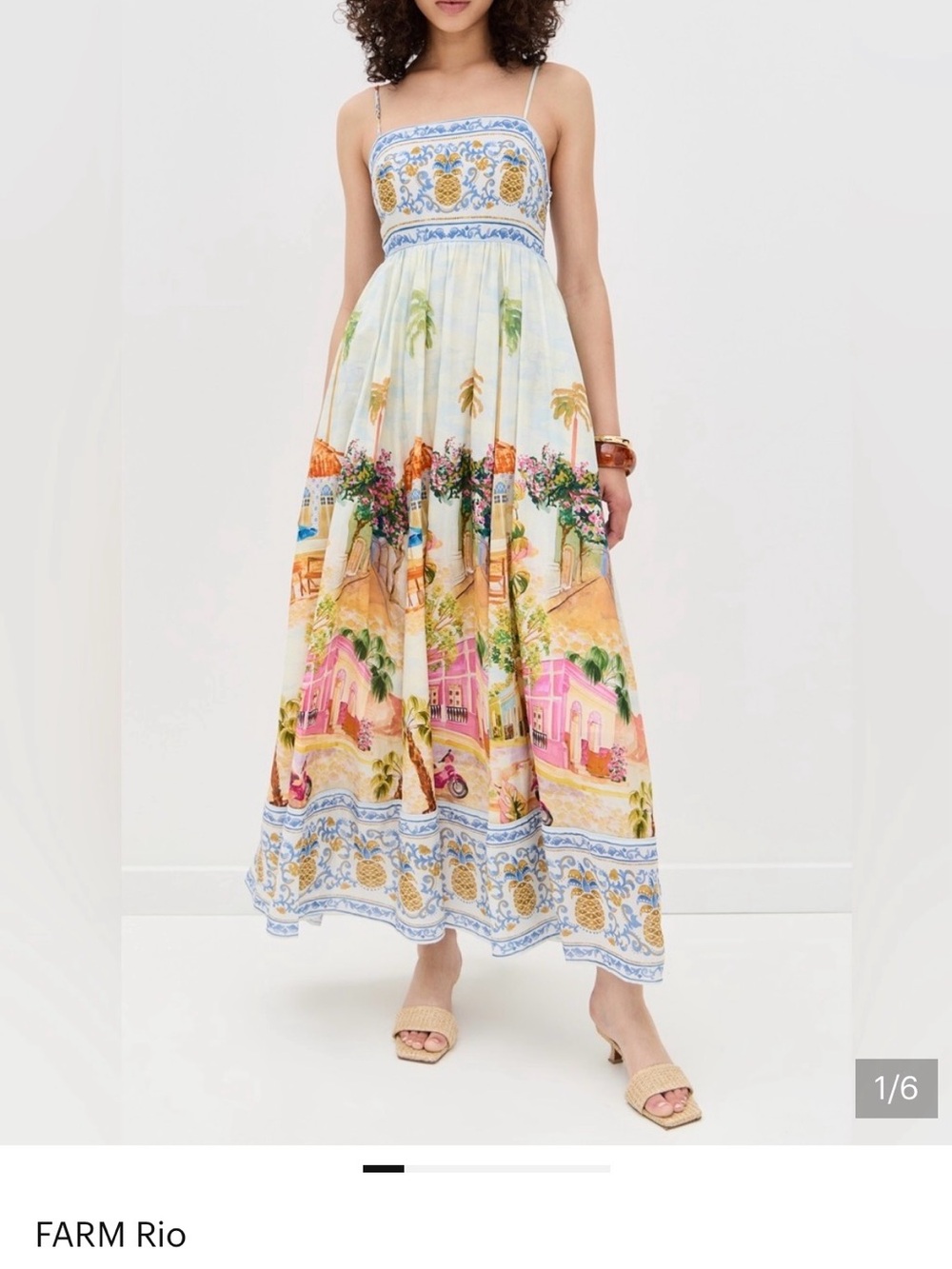 FARM Rio Scenic Multicolor Maxi Skirt with Pastel Accents